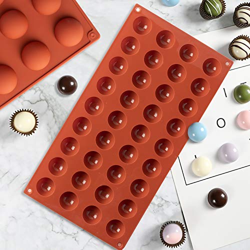 image for GROBRO7 3Pcs Silicone Semicircle Chocolate Mold Non-Stick Mini Dome Ba
