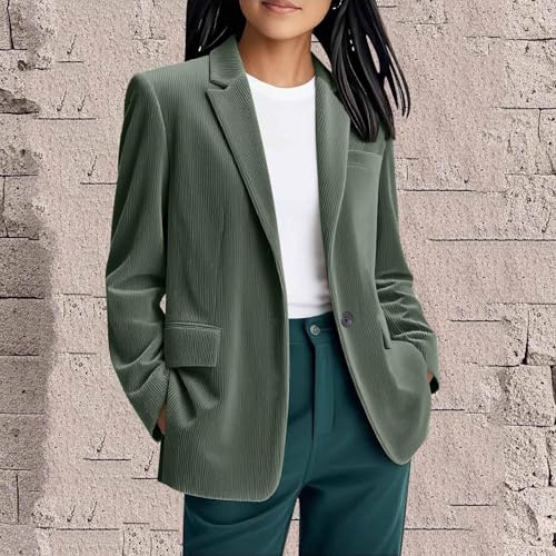 Womens Corduroy Blazer Jacket Dressy Casual Lapel Collar Business Suit Jacket Fall Trendy Work Outerwear with Pocket2