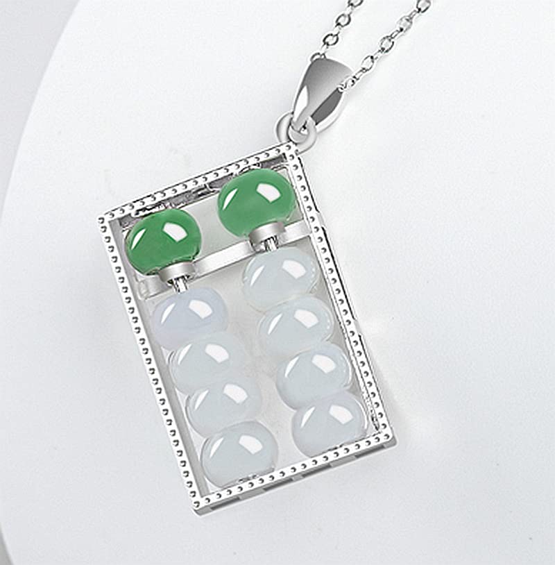 Collier pour femmes en jade naturel authentique, idée cadeau pendentif boulier