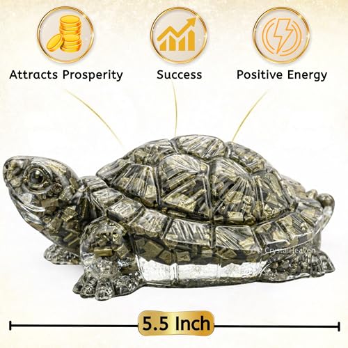 Image of Large Pyrite Tortoise Original Certified, Pyrite Turtle Energy Symbol