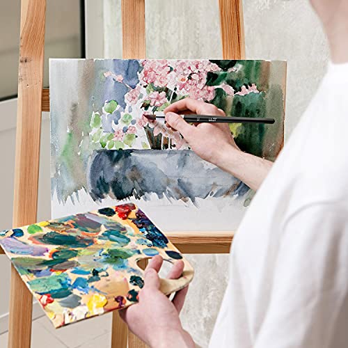 Kolinsky Watercolor Brushes Set 9 Pcs Superior Sable Hair Round Pointed Professional Art Paintbrush Round Tip Paint Brush Kit For Watercolor Acrylic Inks Gouache Tempera Painting #TOP4