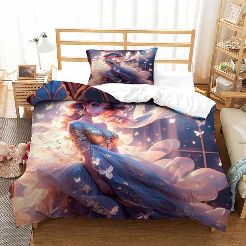 Parure de lit 3D microfibre respirante avec fermeture éclair pour chambre enfant