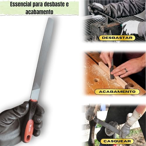 Kit Jogo 5 Limas Murça Bastarda 8 Pol 200mm Casquear Limatao Cutelaria Profissional Cabo Emborrachad