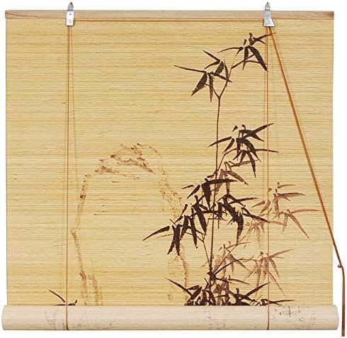 Oriental Furniture Black Bamboo Design Blinds (36 in. x 72 in.)