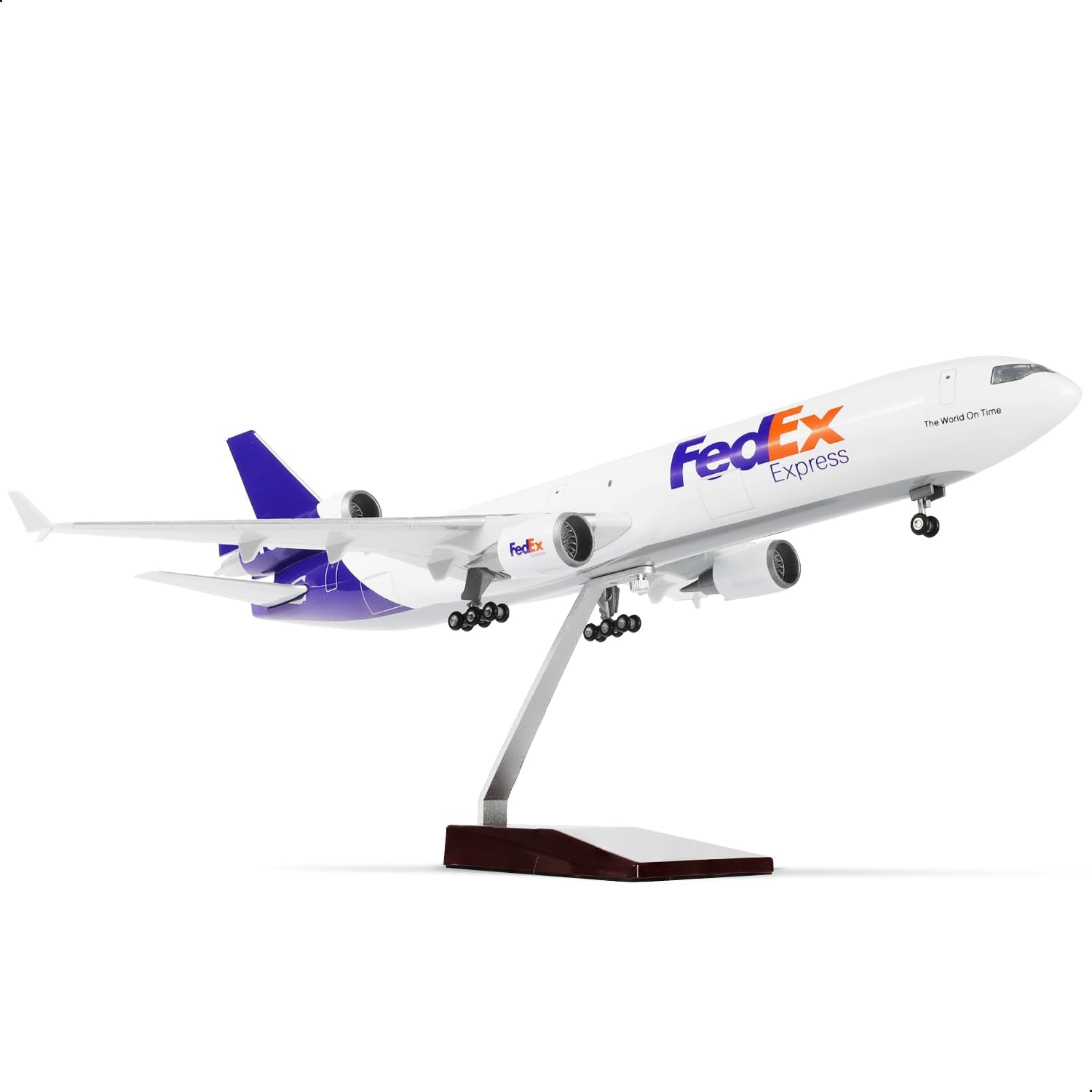 1/130 Large Scale Compatible for FedEx MD-11 Airplane Model with Stand (18.5-inch L) for md11 Resin Airplane Model for Adult Aviation Souvenir Gift, Home or Office Desktop Decor