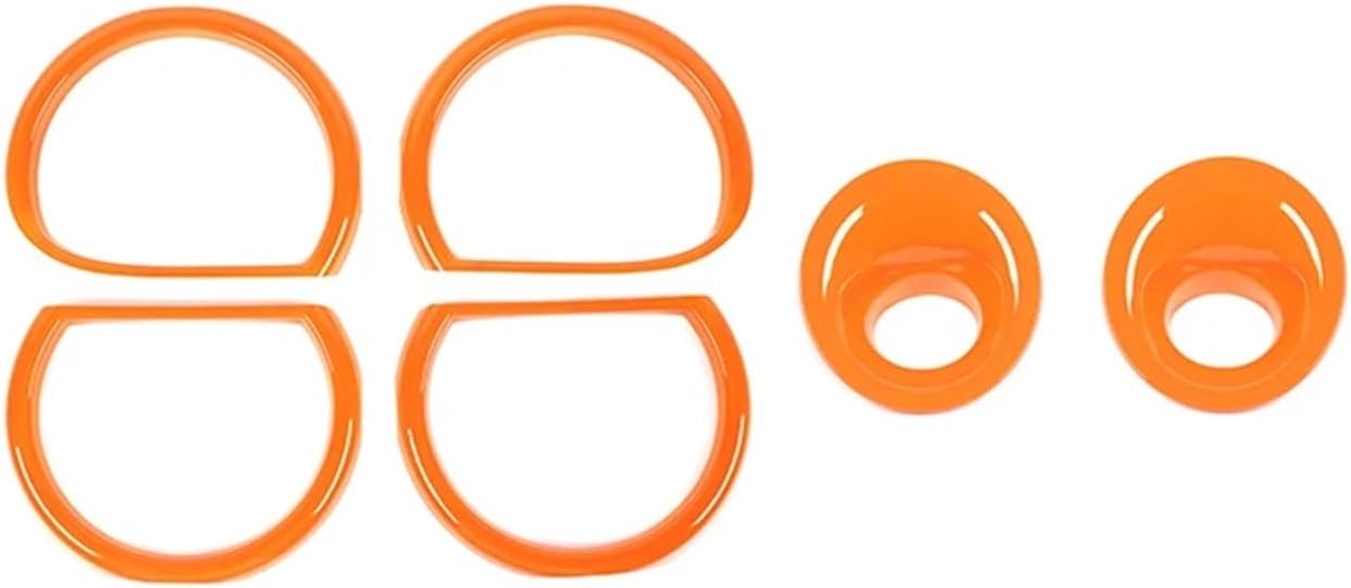 Car Front Fog Lights Headlight Circle Lamp Decoration Ring Covers Compatible With Dodge Challenger 2015 Up Auto Stickers Car Accessories(Orange)