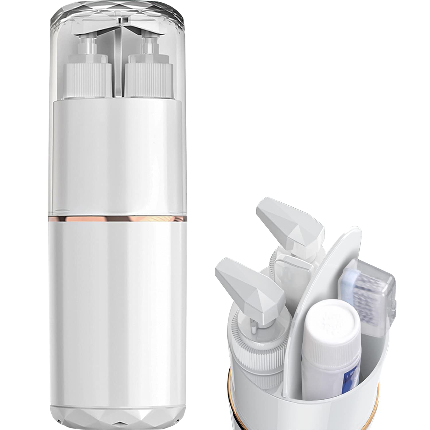 MAKINGTEC 5 in 1 Travel Toothbrush Case with Lid Portable Travel Toothbrush Holder Toiletry Cup Travel Camping School Toothbrush Travel Container Travel Wash Set