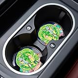 Car Cupholder Coaster Absorbent 2 Pack Cute Funny Fun Cartoon Design Rubber New Automotive Cup...
