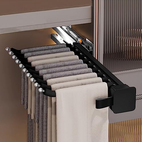 Porte-pantalons réglable et étagère d'angle coulissante pour meuble cuisine