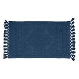 French Connection - Nellore Bath Mat, Woven and Beaded Bathroom Rug, 100% Cotton, Premium Bathroom D