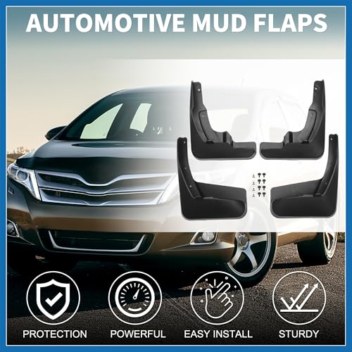 Image of Mud Flap Splash Guard for Toyota Venza 2009-2016 Durable | Front & Rear Side Mudflaps with Mount Accessor 1 Set Item Replacement