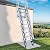 Attic Ladder Pull Down System with Telescopic Armrests, Wall Mounted Attic Ladder Foldable, Titanium-Magnesium Alloy Telescoping Pull Down Stairs for Attic Roofs, Loading 1350lb (Blue)