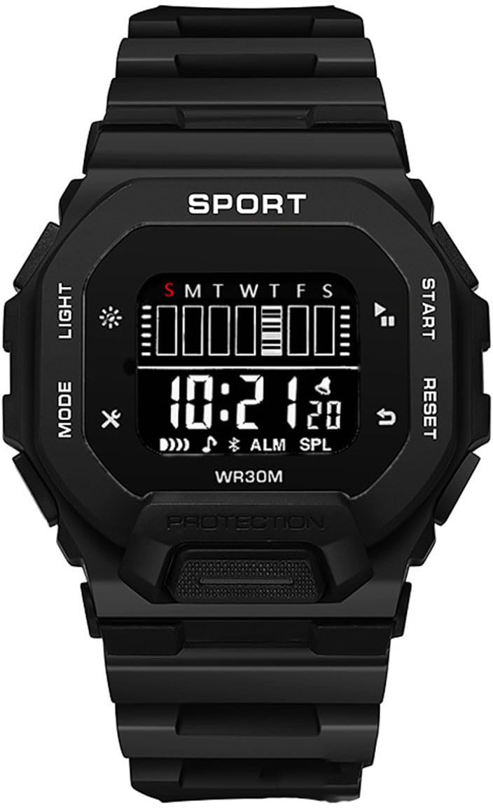Black Square Digital Dial Sport Chronograph Stop Watch,Shockproof-image-4