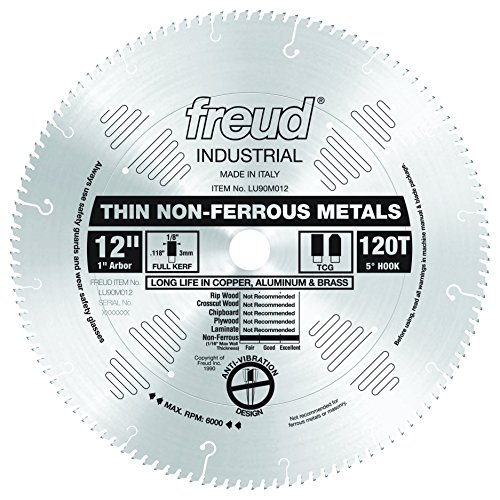 Hot Deals Freud 12" x 120T Thin Stock Non-Ferrous Metal Blade (LU90M012)