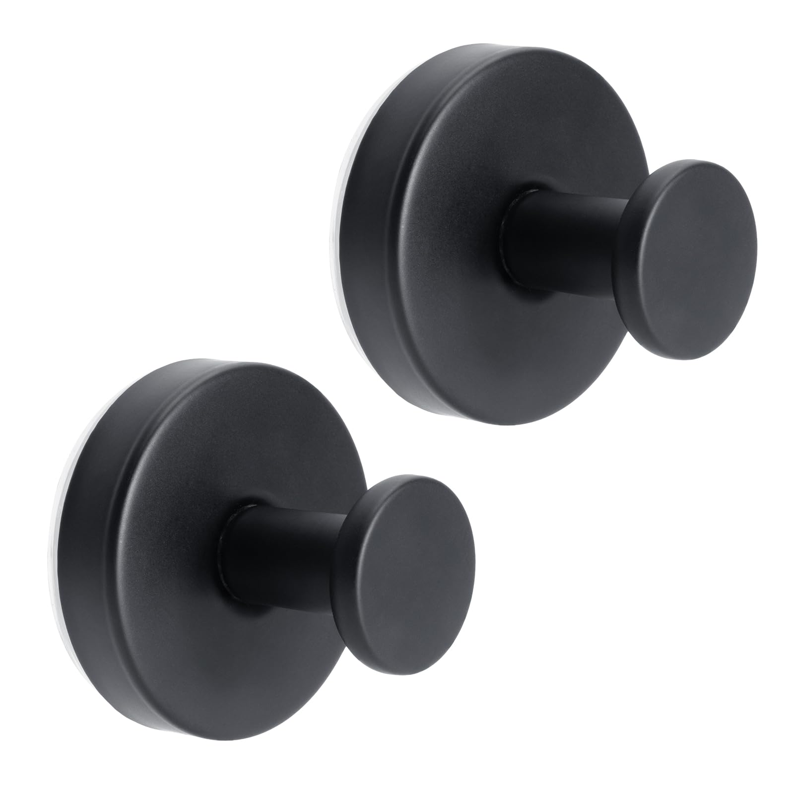 Luxoraiovav 2 Ganci a Ventosa in Acciaio Inox, Rimovibile Senza Foratura, Gancio a Ventosa Bagno, Gancio per Accappatoio Asciugamani, per Cucina, Bagno, Finestra Liscia, Vetro, Ufficio (Nero)