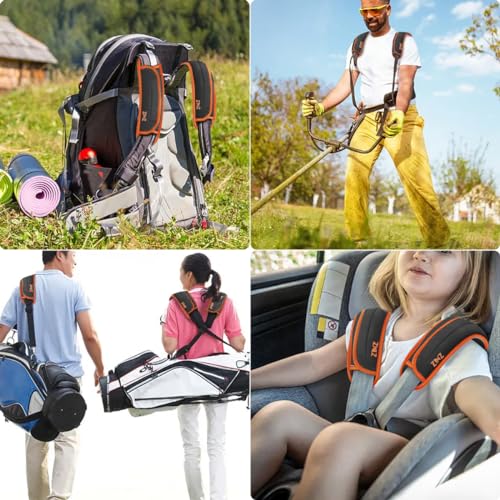 Image of ZINZ 2-Pack Universal Shoulder Pad with Ultra Thick Cushion for Bag Luggage Bag Crossbody, Plus Long & Anti-Slip & Breathable,Grey-Orange Edge