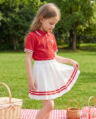 Move Dance Little Girls Dress 4T 5T Red Polo Skirt Set with Shorts - image 3