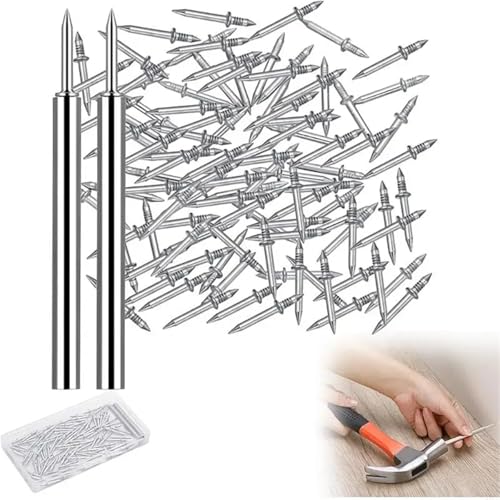 Clavos de Doble Cabeza para zócalos 600 piezas con herramienta de instalación sin marcas para molduras de madera maciza miniatura 5