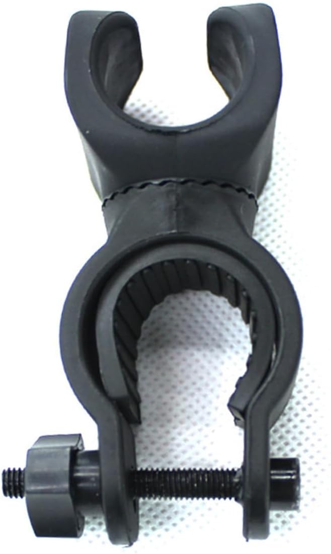2Pcs Adjustable Rubber Bike Flashlight Mount Holder Rotational Bracket for Steady Lighting Lightweight Handlebar Extender Clip Black