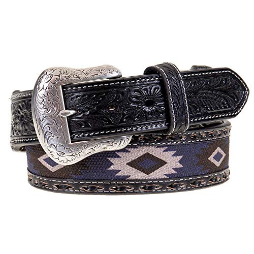 Nocona Boots Mens N210002706 Black Belt w/Aztec Design 46 N/A