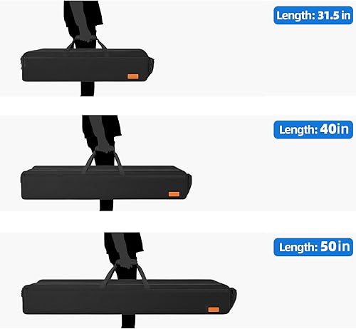 Miniatura 7 de TORIBIO Funda de transporte para trípode de 31.5 pulgadas, bolsa de trípode multifunción resistente con correa para el hombro, para luces,