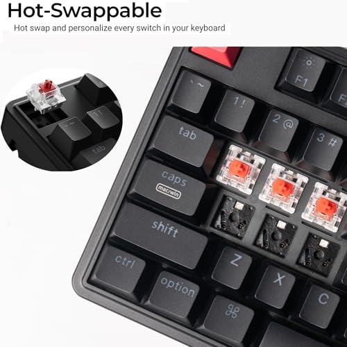 Image of Keychron C3 Pro QMK /VIA Custom Mechanical Keyboard, 8000 Polling Rate Hot Swappable Programmable 87 Keys Compact TKL Layout Gasket Mount, RGB Backlight Wired Gaming Keyboard with Super Banana Switches