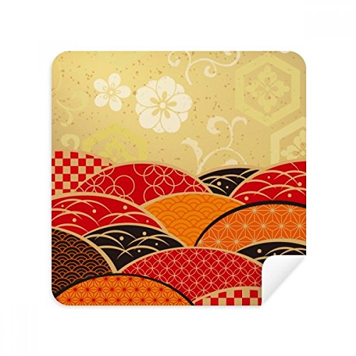 Chiffon en daim pour lunettes au design géométrique japonais Sakura, finitions premium