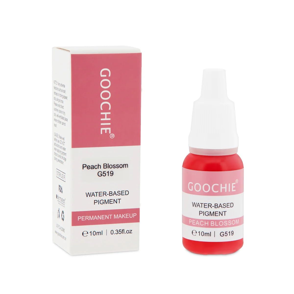 GOOCHIE Peach Blossom Semi-Organic Liquid Water-Based Micro Pigment EU Standard Machine Permanent Makeup Pigment 10ml - G519