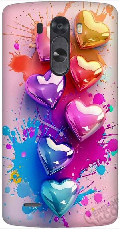 Carcasa carcasa de plástico rígido compatible con LG G3, diseño corazón