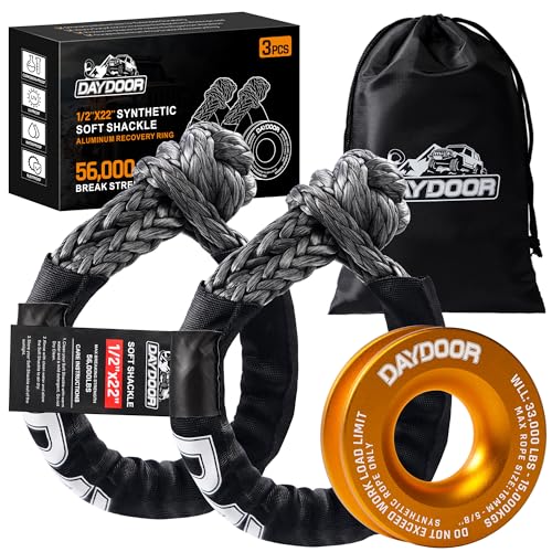 DAYDOOR 56,000 LBS Soft Shackle Recovery Kit, 1/2