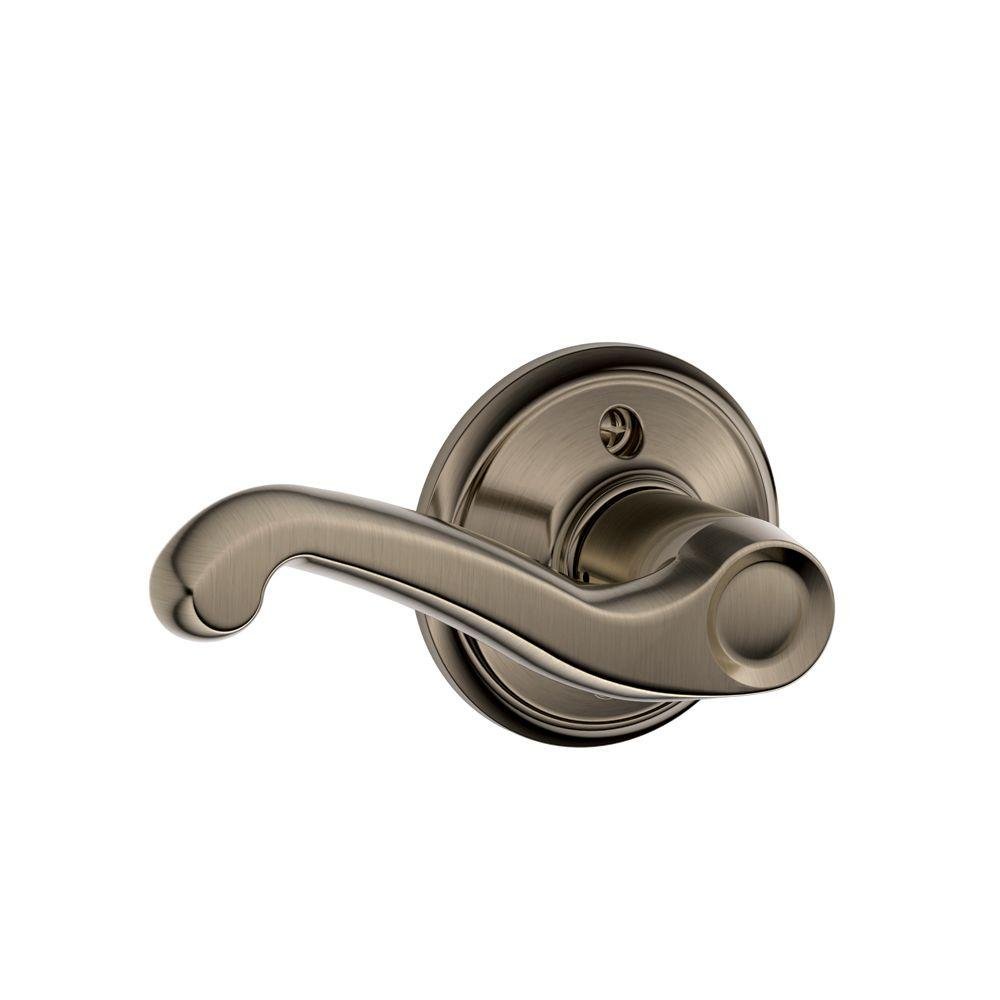 Schlage F170FLA620LH Flair Left Hand Dummy Lever, Antique Pewter