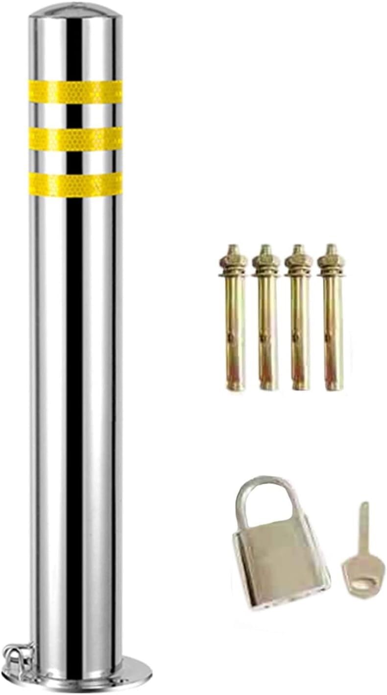 Cono De Tráfico De Seguridad, Poste Delimitador, Cono De Alta Resistencia, Solo El Poste Delimitador, Barrera De Seguridad con Cono De Tráfico con Cerradura para Ent,4 Pack-55cm/21.6in
