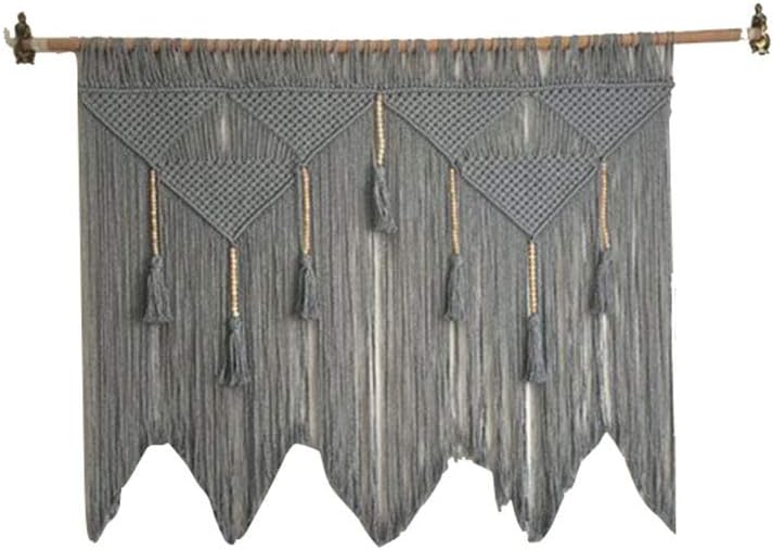Amore Bridal Macrame Wall Hanging Woven Tapestry Chic Bohemian Handmade Wall Decor Home Decoration for Apartment Living Room Bedroom Wedding Party Decoration Grey