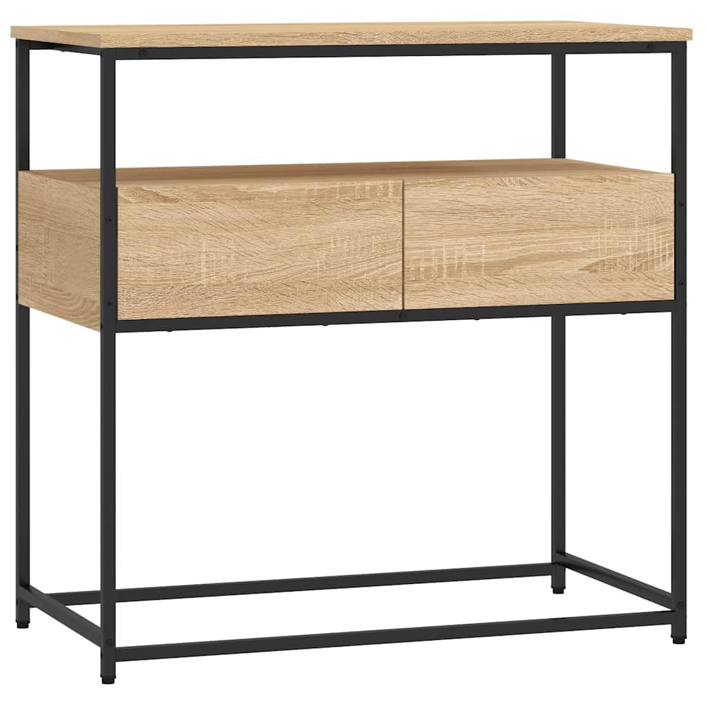 Stolik konsolowy Dąb Sonoma 75 x 40 x 75 cm, materiał drewniany, nowoczesny, stabilny, do przedpokoju, salonu, korytarza, stolika nocnego, stolika pomocniczego