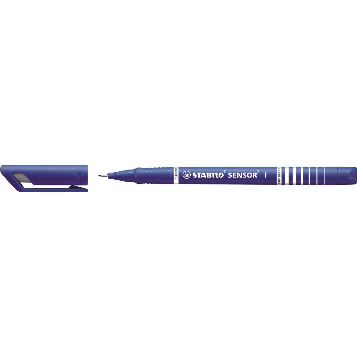 Stabilo Sensor, penne a punta fine, confezione da 3, PTE Route 0,3 mm, colore: blu