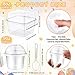 Jingmore Plastic Dessert Cups with Lids and Spoons, 8 oz 9 oz Clear Dessert Parfait Appetizer Cups Square Disposable Party Serving for Yogurt Puddings Fruits Ice Creams Cakes (240 Pcs)