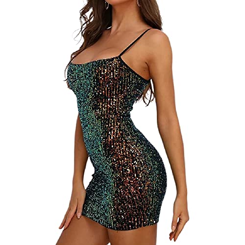 CLAUBTY Feminino Mini Vestido De Lantejoulas Femininas Para Festa Clube Vestidos Sensuais Com Alça D