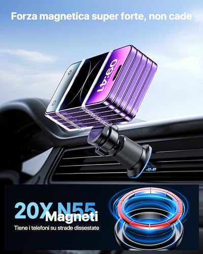 Miracase Porta Cellulare Auto Con Magsafe【Potente Magnetico】Supproto Telefono Auto Magnetico【Gancio In Metallo】Porta Telefono Auto Per Il Cruscotto & Presa D'aria Di Auto Compatibile Con Smartphones - 3