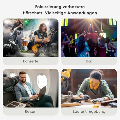 Ohrstöpsel zum Schlafen, geräuschunterdrückende Silikon Ohrstöpse, 45 dB, weich und wiederverwendbar, Gehörschutz mit 8 Ohrstücken in 4 Größen (XS, S, M, L)