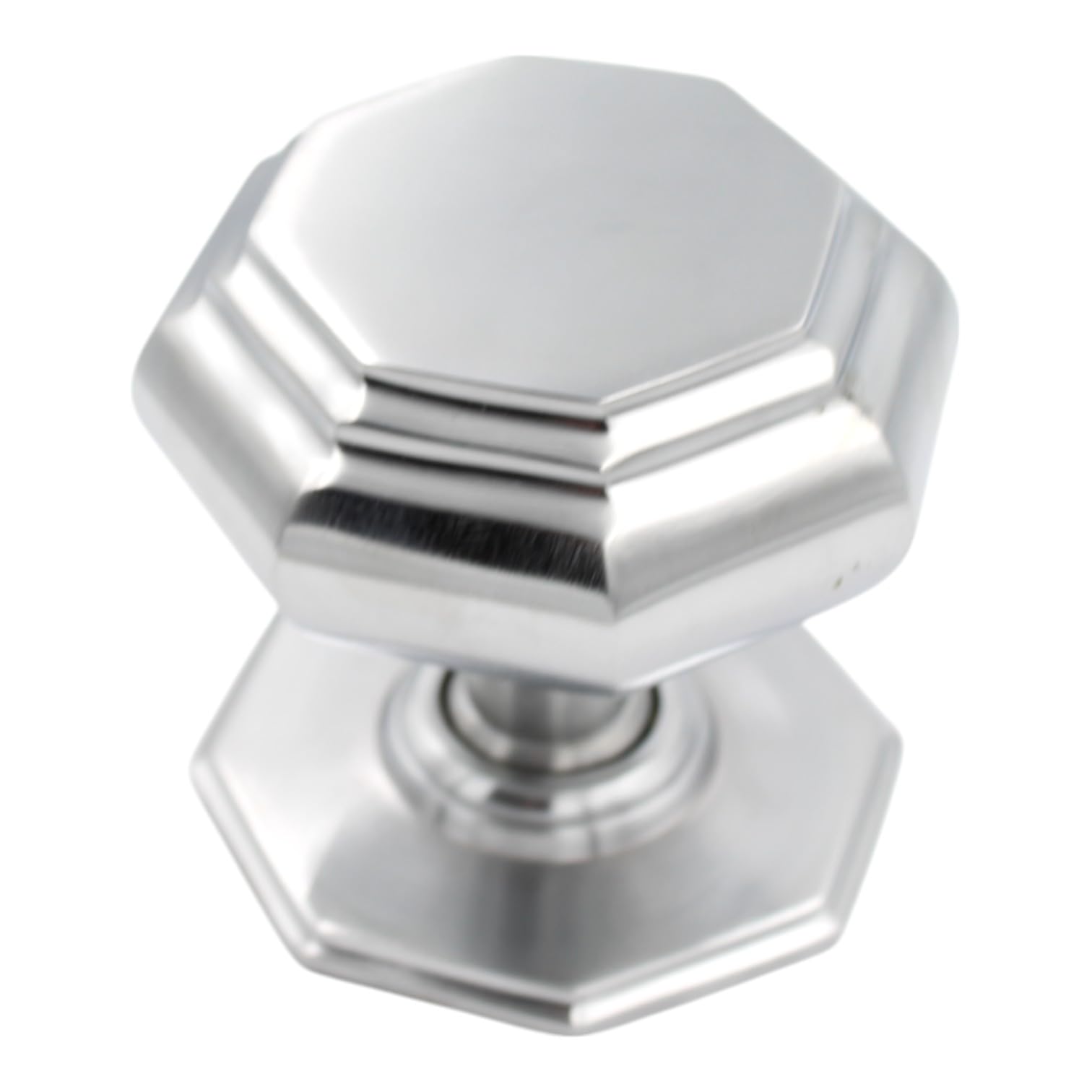 EUROART Large Satin Chrome Octagonal Centre Pull Door Knob 100mm