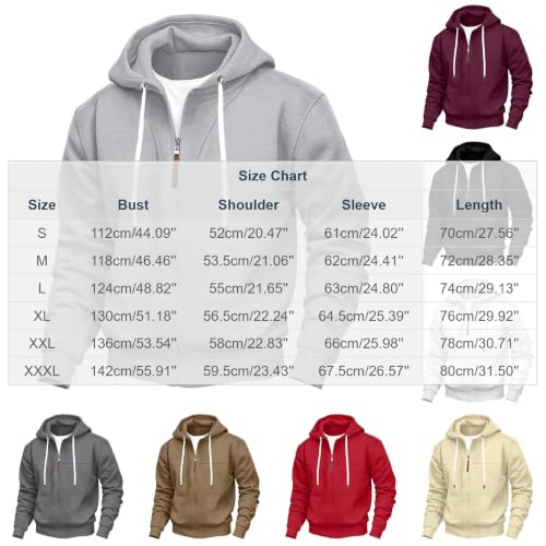 Mens Full Zip Hoodies Fashion Fleece Drawstring Hooded Sweatshirts Jackets - image 5
