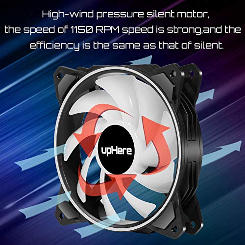 upHere RGB PCケースファン120mm 3PINコネクタ RGB同期ファン 5V 3PIN ARGBマザーボード 5個セット