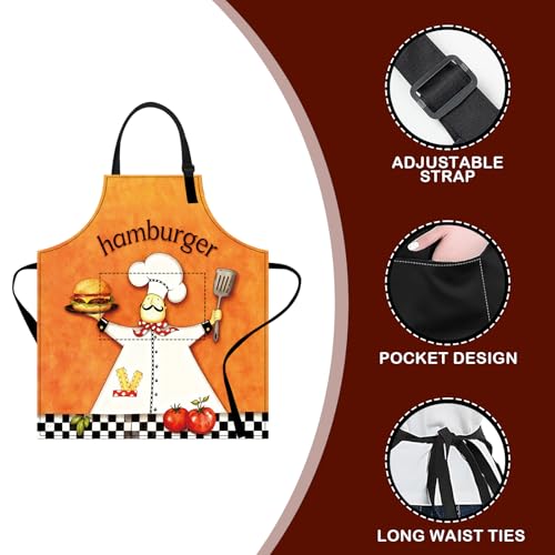 Image of Nuxovilar Cute Cooking Kitchen Apron, 26.77 * 30.7 Inches, Essential for Kitchen Cooking, Baking, Festive Gatherings