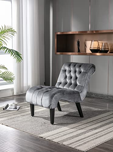 Sillón Lounge Terciopelo Plateado miniatura 3