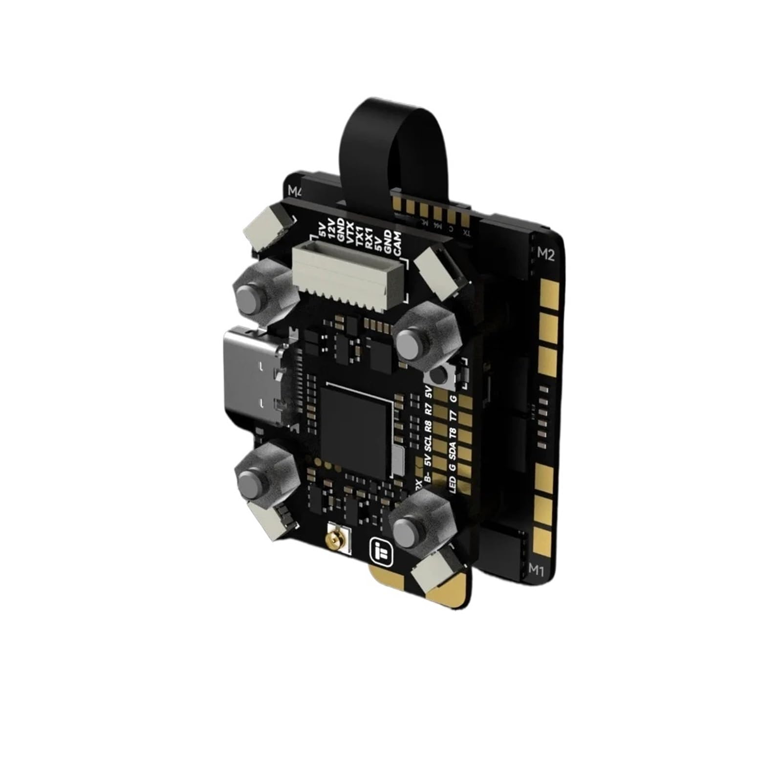 Flight Controller ESC Stack Borg Mini H7 ELRS 2-6S | Eingebauter Empfaenger, 60RS 60R 4-in-1, 20x20mm Montage, Verbundmaterial(With Borg 60R ESC)