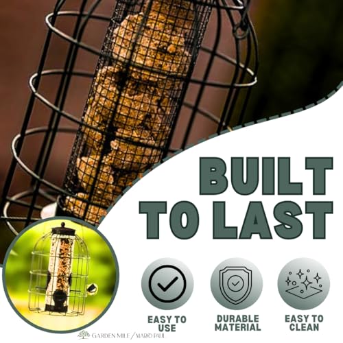 Marco Paul Squirrel Proof Ornaments Outdoor Wild Seed Bird Feeder with Bird Cage Plastic Hanging Bird Feeders Weather Resistant Safe Guard Ornaments Wildlife Birds Feeder - Image 4