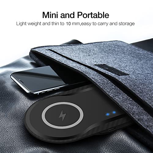 PDKUAI 2 in 1 Wireless Charger,[New Update] 40W Foldable Wireless Charging Station for iPhone 16/16 Pro/15/14/13/12/11/8/Airpods,Dual 20W Fast Induction Charge mat for Samsung Galaxy/Buds3-Black by PDKUAI - Image 2
