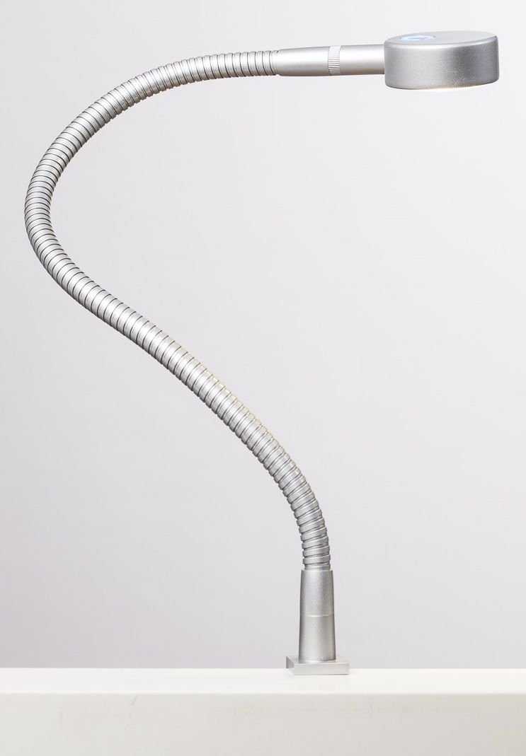 kalb Material für Möbel Lampada da letto a LED Luce da lettura Lampada da letto Lampada flessibile Interruttore touch, Colore: grigio argento/alluminio anodizzato, Dimensioni: Set da 2 pezzi