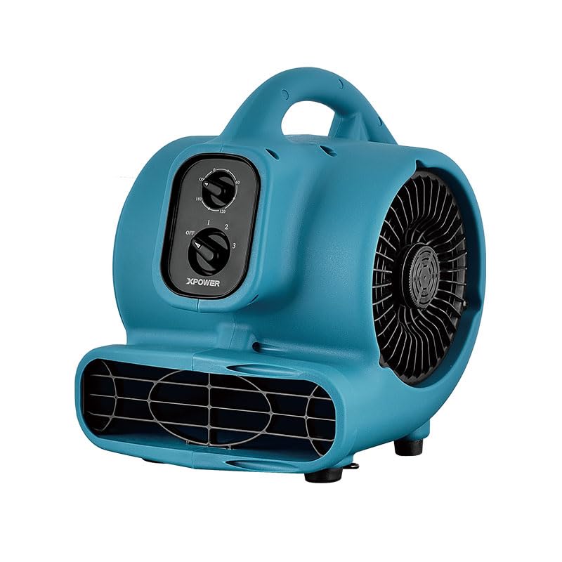 XPower Déménageur d'air centrifuge, sèche-linge à moquette, ventilateur de sol, ventilateur, empilable, chaîne en marguerite, pour restauration des dommages causés par l'eau, entretien, plomberie,