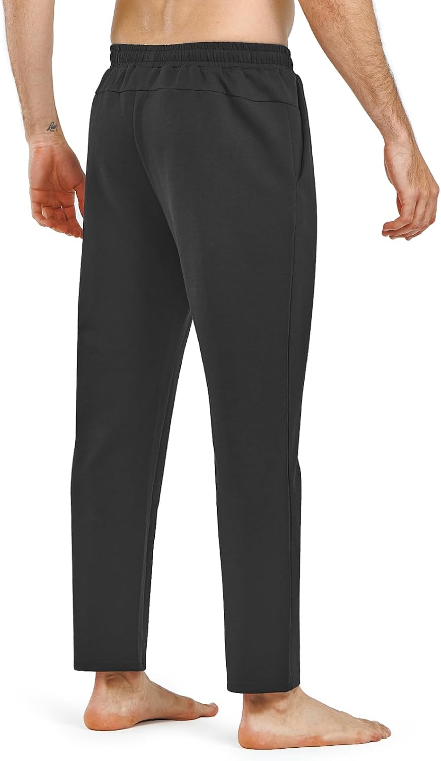 NORTHYARD Men's Yoga Casual Sweatpants Cotton Athletic Lounge Pants Open Bottom Loose Exercise Straight Leg Pant with Pockets - Image 2